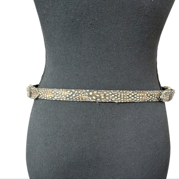 Vintage Peacock Feather Statement Belt Art 707 Boho S/M main image 4